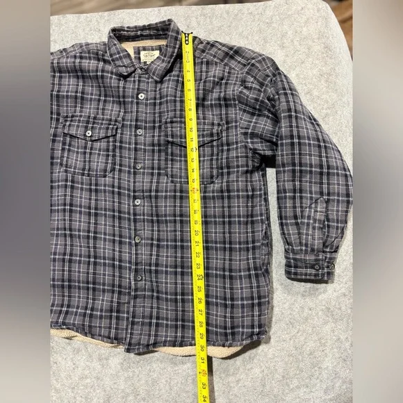 Levis Jacket mens XXL Flannel Sherpa Lined Shackleton Shacket Plaid Black Button - Picture 7 of 14